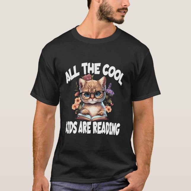 Camiseta All The Are Reading Cat For Readers (Frente)