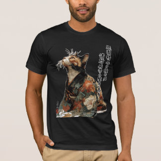 Camiseta "All Things Change" Japanese Cat in Kimono Art
