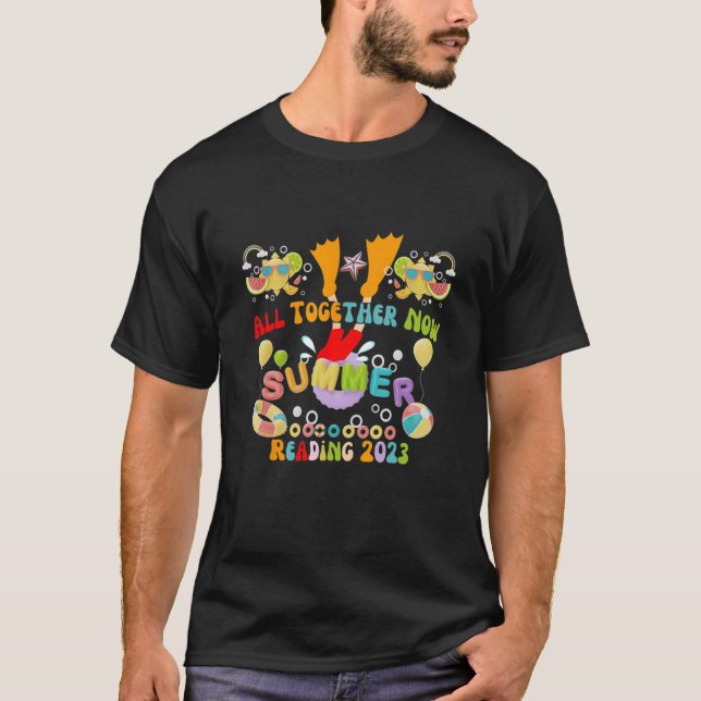 Camiseta All Together Now Summer Reading 2023 Book Kids Cat (Frente)