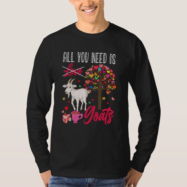 Camiseta All You Need Is Goats Valentine's Day Hearts Farme (Frente)
