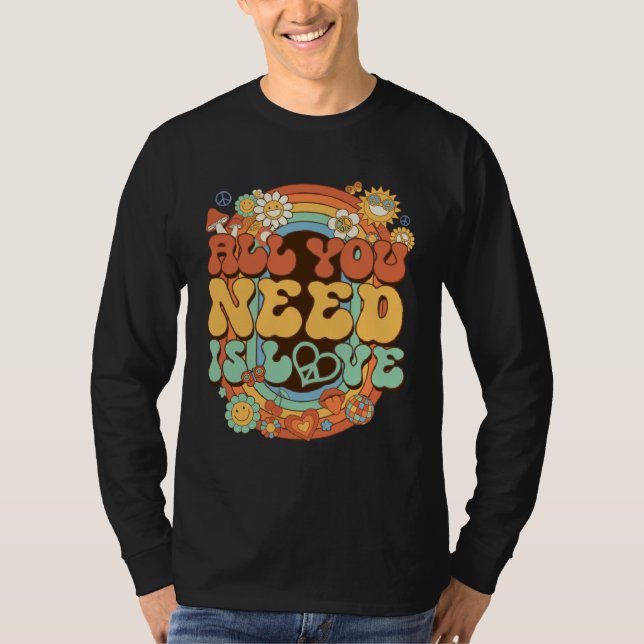 Camiseta All You Need Is Love Hippie Costume Daisy Groovy R (Frente)