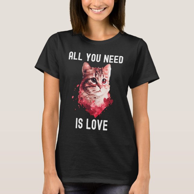 Camiseta All you need is love with heart Animal Valentine's (Frente)