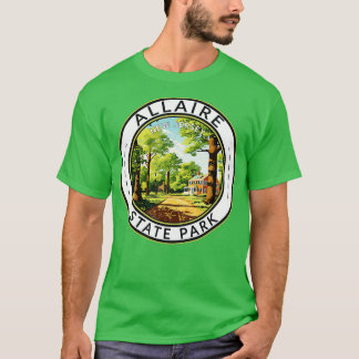 Camiseta Allaire State Park New Jersey Viagem Art Crachá