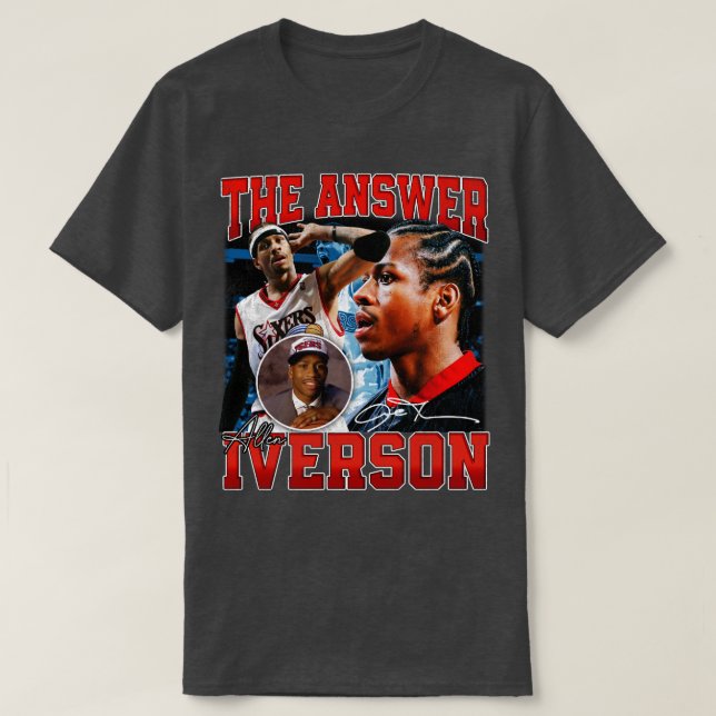 Camiseta Allen Iverson The Answer Basball Signature Vint (Frente do Design)