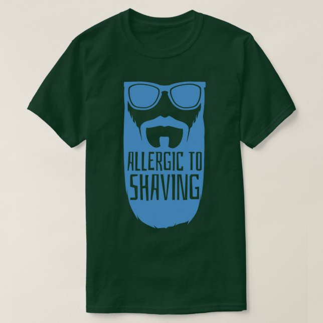 Camiseta Allergic To Shaving Hipster Men Masculine Full Bea (Frente do Design)