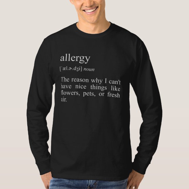 Camiseta Allergy Definition Hay Fever (Frente)