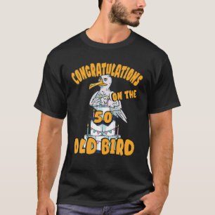 Camiseta Alles Gute Zum 50 Anos Aniversário, Pássaro de Sea