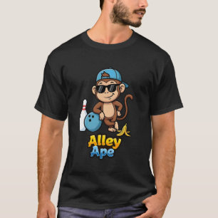 Camiseta Alley Ape, Macaco Engraçado e Divertido de Boliche