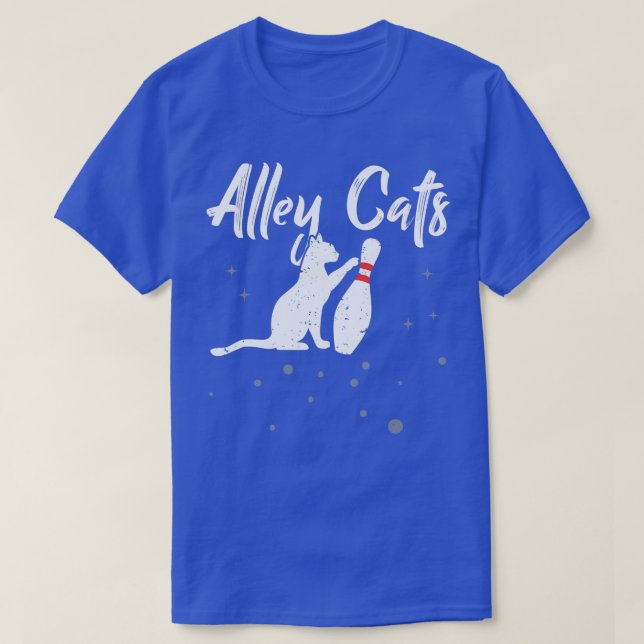 Camiseta Alley Cat Funny Bowler Bowling  (Frente do Design)