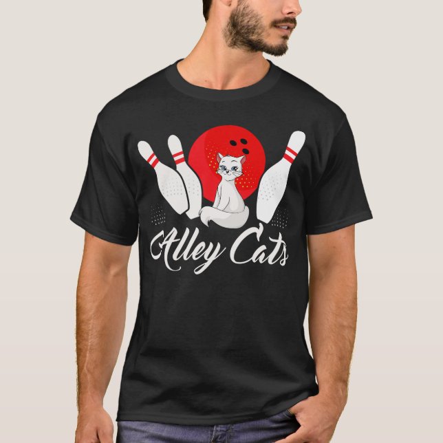 Camiseta Alley Cat Funny Bowler Bowling (2) (Frente)