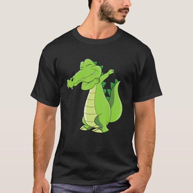 Camiseta Alligador de dança Funny Dabbing Alligator (Frente)