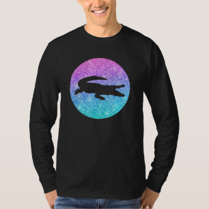 Camiseta Alligador De Tendência Bonito Para Meninas E Mulhe