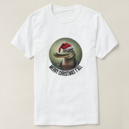 Camiseta Alligador Divertido em Santa Hat