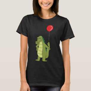 Camiseta Alligador Engraçado Com Crocodilo Balão Aniversári