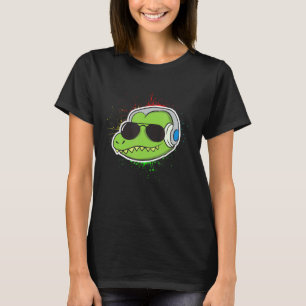 Camiseta Alligador legal com Alligador de Fones de ouvido