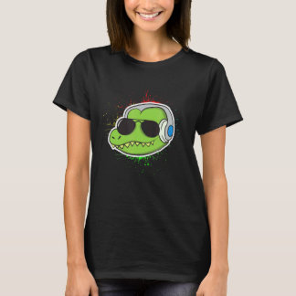 Camiseta Alligador legal com Alligador de Fones de ouvido