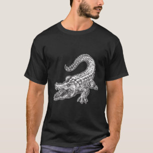 Camiseta Alligador Retilian Crocodile Allig desenhado À Mão