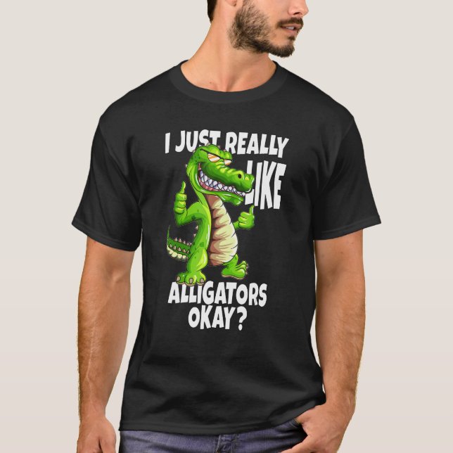 Camiseta Alligadores Crocodilo Eu Gosto Muito De Alligadore (Frente)