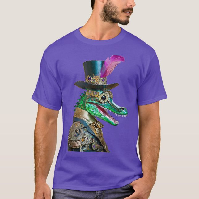 Camiseta Alligator Animal do Partido Steampunk do Mardi Gra (Frente)