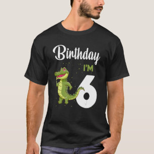 Camiseta Alligator Birthday, 6 anos Crianças do Coelho Meni