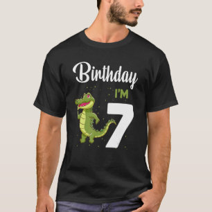 Camiseta Alligator Birthday, 7 Anos Crianças De Coelho Meni