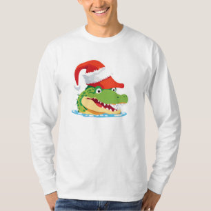Camiseta Alligator crocodilo Papais noeis de Natal