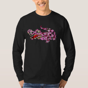 Camiseta Alligator Flowers Rosa Animal Crocodile Women E