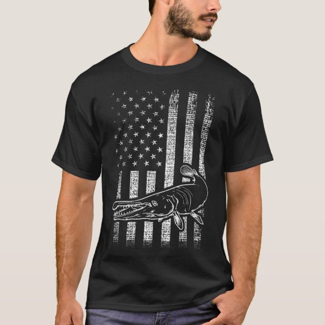 Camiseta Alligator Gar Usa American (Frente)