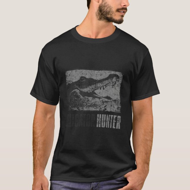 Camiseta Alligator Hunter Outdoor Gator Caçando Presente Te (Frente)