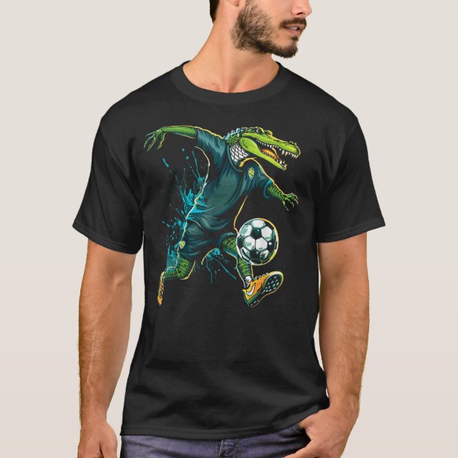 Camiseta Alligator Soccer Player Sports Fan Animal Lover Cr (Frente)