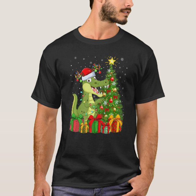 Camiseta Alligator  Xmas Holiday Santa Alligator Christmas  (Frente)
