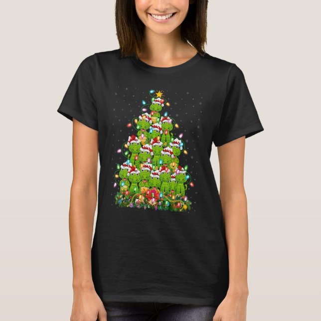 Camiseta Alligator  Xmas Lights Santa Alligator Christmas T (Frente)
