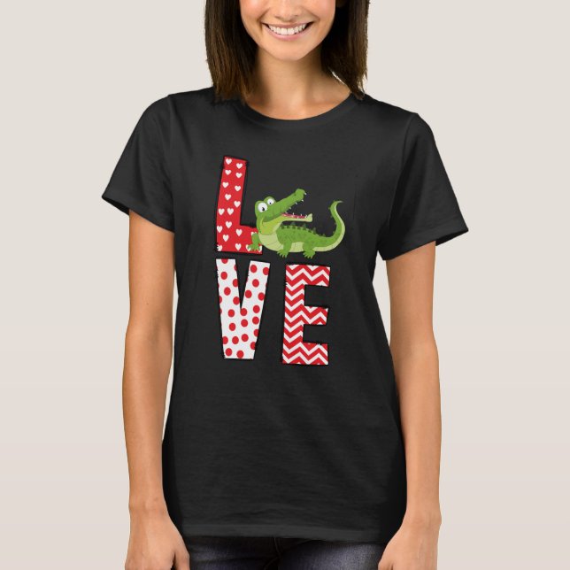 Camiseta Alligators Valentines Day Love Valentine Cute Hear (Frente)
