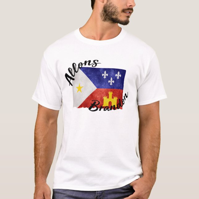 Camiseta Allons Brandon Louisiana Acadiana Flag American EU (Frente)