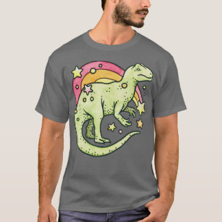 Camiseta Allosaurus Rainbow Retro Dinossaur