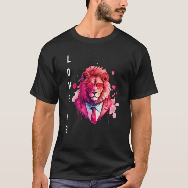 Camiseta Alluring Love is With Heart Animal Valentine's day (Frente)