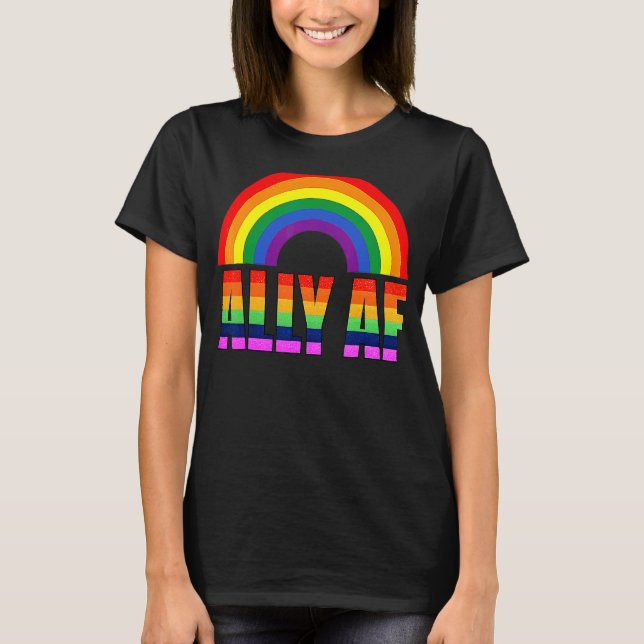 Camiseta Ally Af Gay Lésbian Pride Lgbtq Igualdade humana R (Frente)