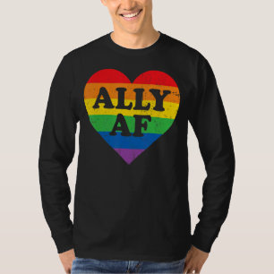 Camiseta Ally Af Lgbt Heart Rainbow Lgbtq Orgulho gay Mês