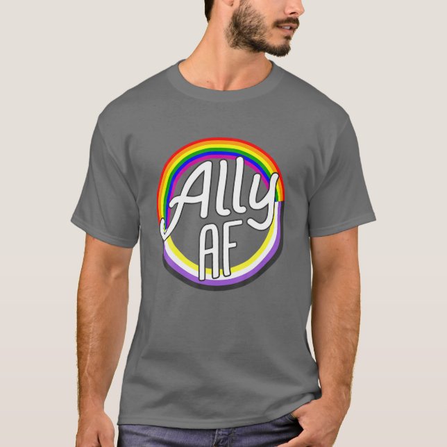 Camiseta ALLY AF Sinalizador Não Binário Enby NB Igualdade  (Frente)