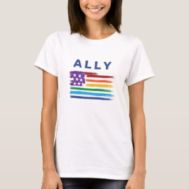 Camiseta Ally Artística Rainbow Flag T-Shirt