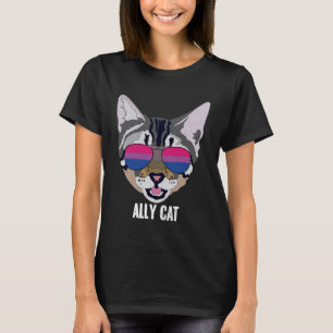 Camiseta Ally Cat Bi Orgulho Gato Engraçado Bissexual