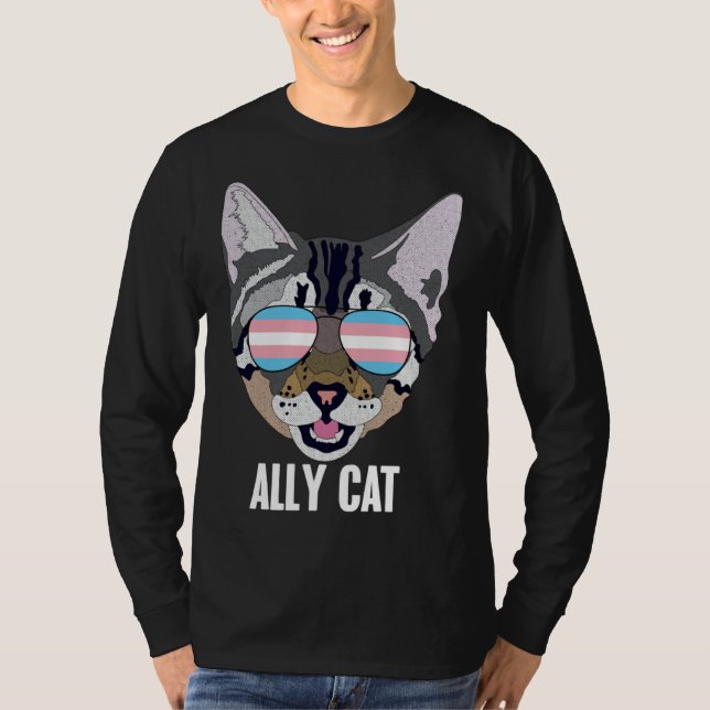 Camiseta Ally Cat Funny Cat Trans Pride (Frente)