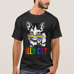 Camiseta Ally Cat Lgbt Pride Sinalizador Orgulho gay Ally R