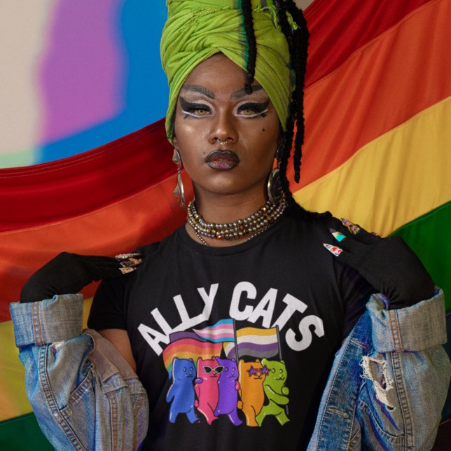 Camiseta Ally Cats Suporte para Igualdade LGBT (Criador carregado)