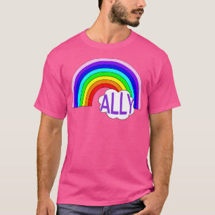 Camiseta ALLY com Orgulho LGBTQIA2S do Arco-Íris e Nuvens