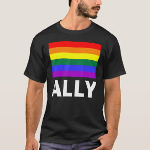 Camiseta Ally com um arco-íris