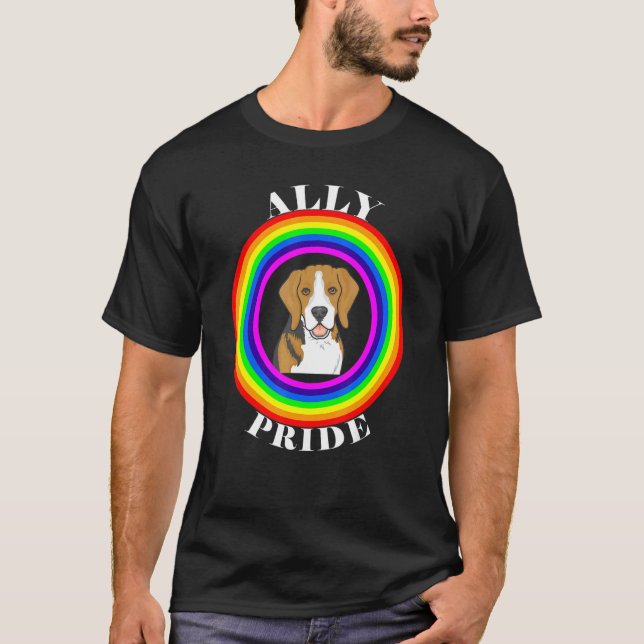 Camiseta Ally Pride LGBTQ Igualdade Rainbow Lésbica Gay Tra (Frente)