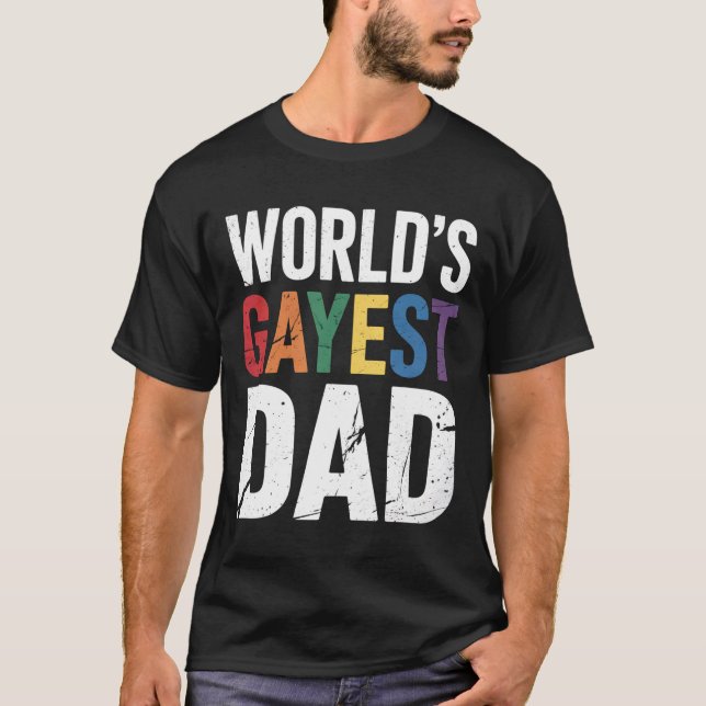 Camiseta Ally Rainbow, Orgulho gay Gayest LGBTQ do Mundo (Frente)