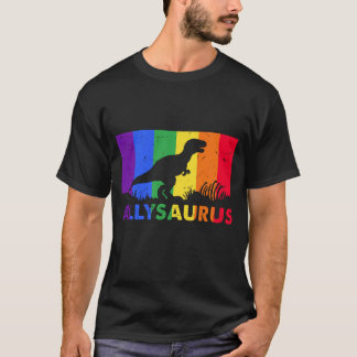 Camiseta Ally Saurus T-Shirt, Rainbow Pride Shirt, Pride