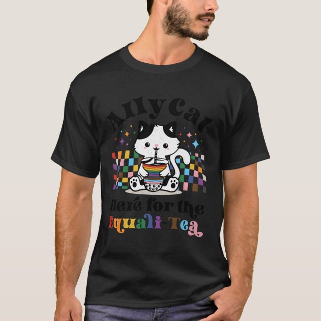 Camiseta Allycat Aqui Para A Trans Equali-Tea Lgbtq Pride (Frente)
